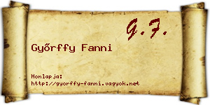 Győrffy Fanni névjegykártya